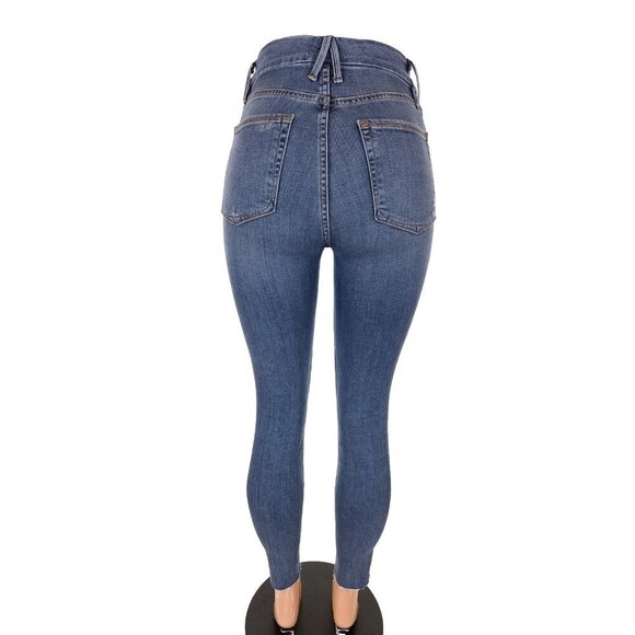 Good American Good Waist High Waist Ripped Skinny Jeans Size 25 0 XS Blue - Picture 6 of 10